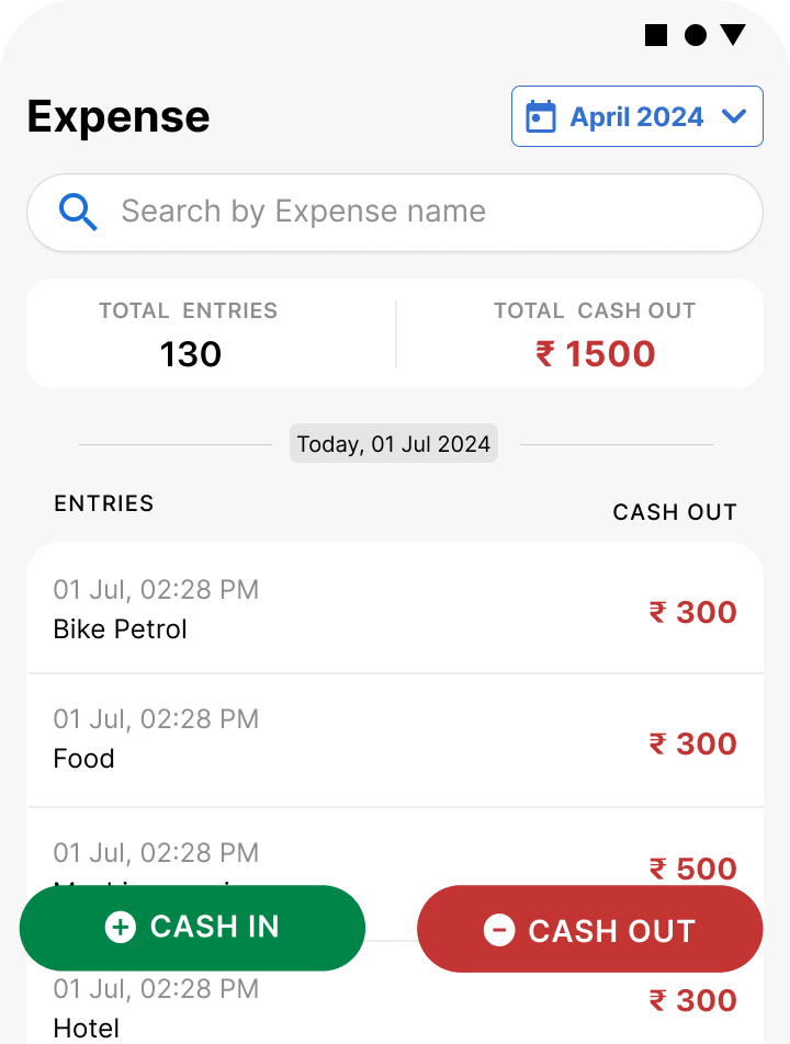 Laborbook expense management dashboard showing daily worker payments and salary tracking